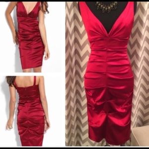 Xscape maroon cocktail dress